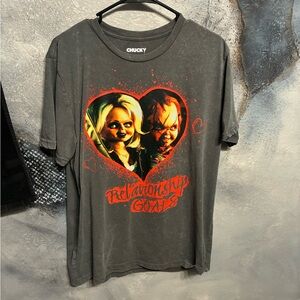 CHUCKY AND TIFFANY RELATIONSHIP GOALS OVERSIZED WOMENS T SHIRT SIZE LARGE 🔪